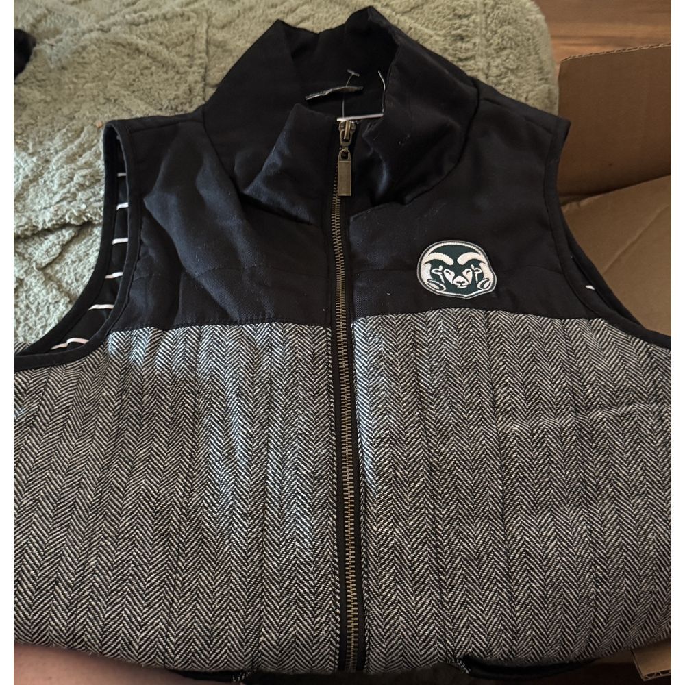 Gameday Couture‎ Colorado State Quilted Vest Women Size M Black & Gray